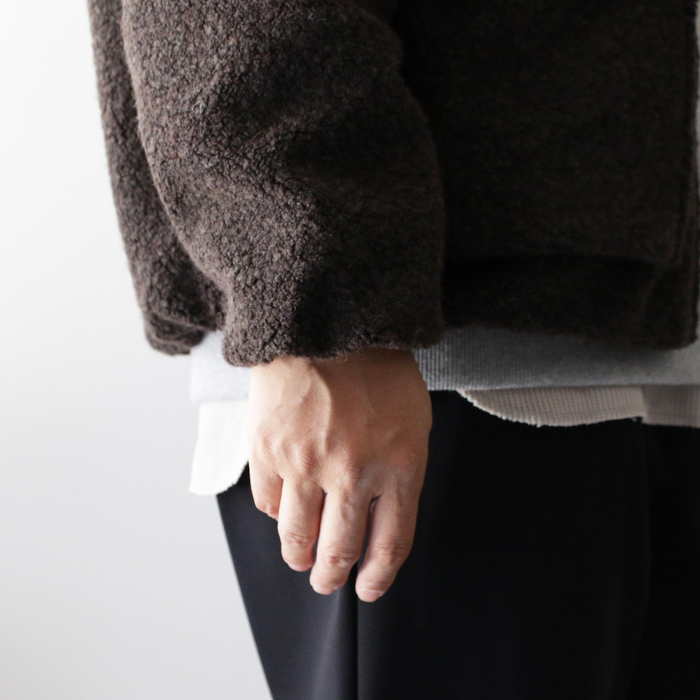 RECYCLED WOOL TUBE-NECK BLOUSON | JOURNAL | The Weft CURLY&Co